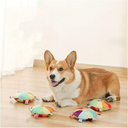 Flying Discs Chew Toys - With Bells Inside, Washable, Bite-Resistant